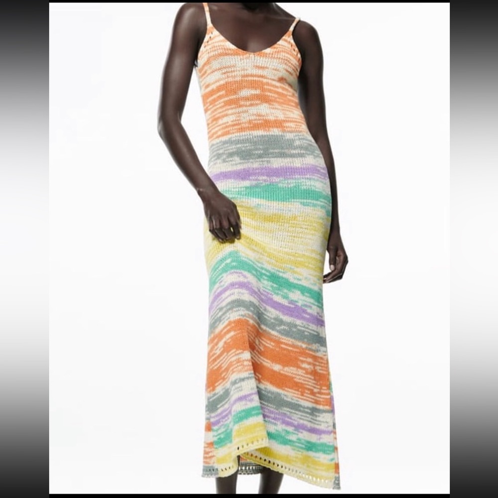 Zara Long Knit Dress Multicolored